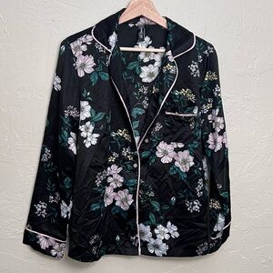 ADORE ME BLACK FLORAL PAJAMA TOP SIZE S